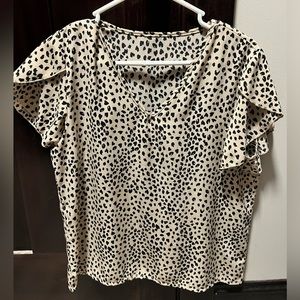 Animal Print cute office top! Size medium